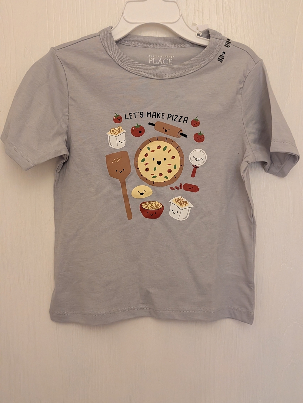 The Children's Place Light Gray 'Let's Make Pizza' Graphic Tee